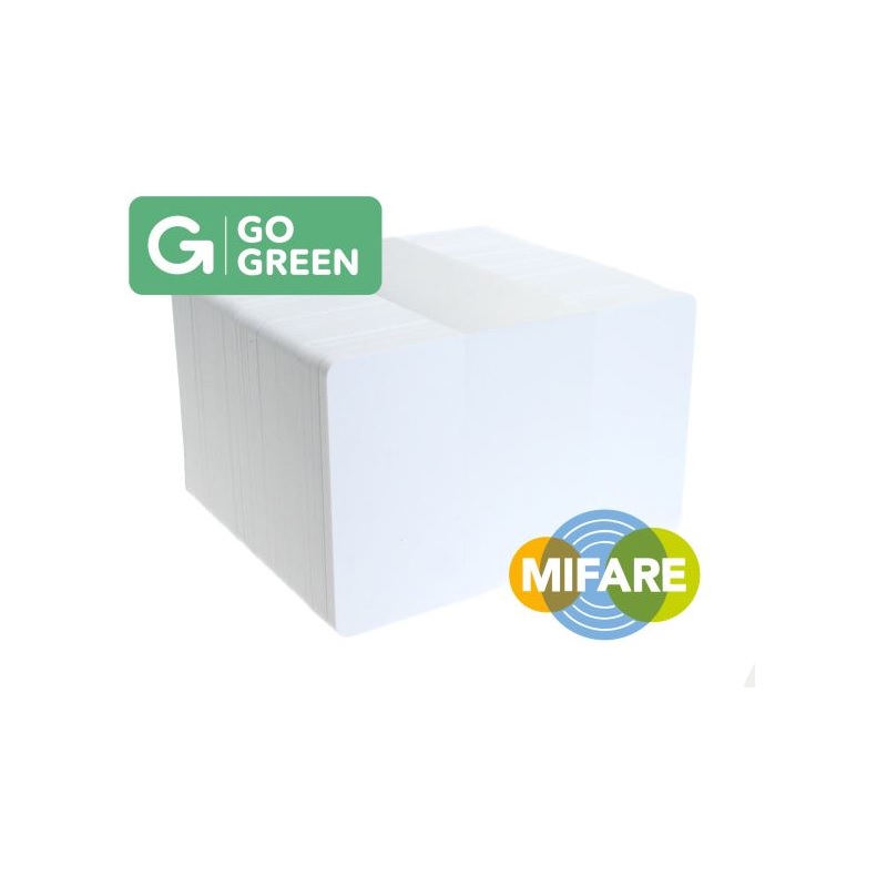 Bilde av Recycled plastic card MIFARE Classic® 1K EV1 / S50 blank white made from 85% recycled plastic - CR80. 70102320
